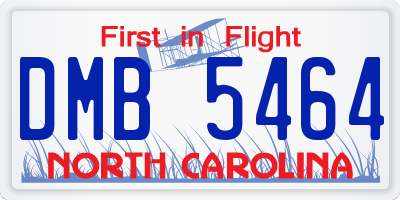 NC license plate DMB5464