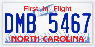 NC license plate DMB5467