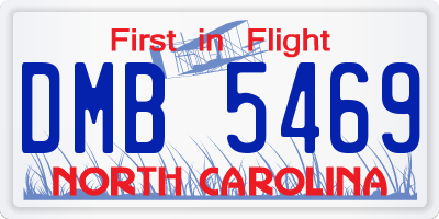 NC license plate DMB5469