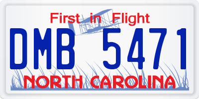 NC license plate DMB5471
