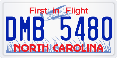 NC license plate DMB5480