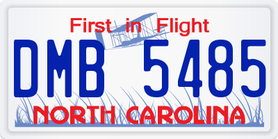 NC license plate DMB5485