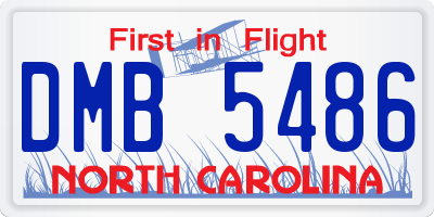 NC license plate DMB5486