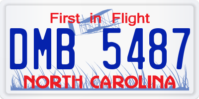 NC license plate DMB5487