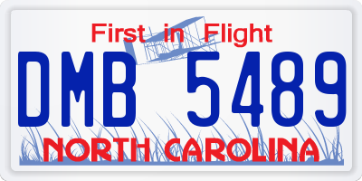 NC license plate DMB5489