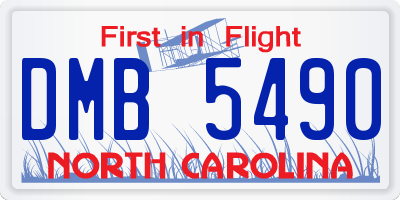 NC license plate DMB5490