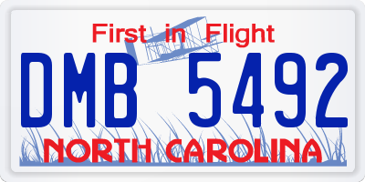 NC license plate DMB5492