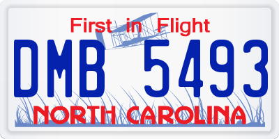 NC license plate DMB5493