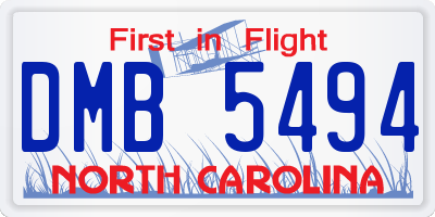 NC license plate DMB5494