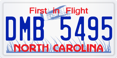 NC license plate DMB5495