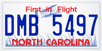 NC license plate DMB5497