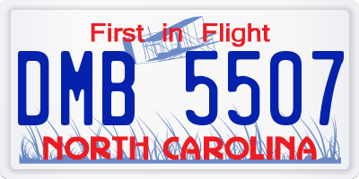 NC license plate DMB5507