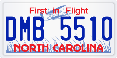 NC license plate DMB5510