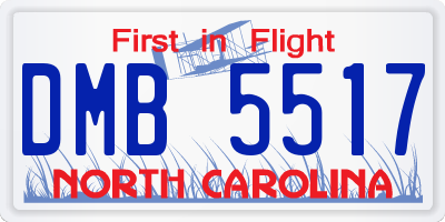 NC license plate DMB5517