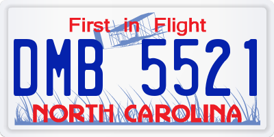 NC license plate DMB5521