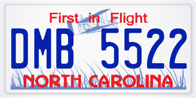 NC license plate DMB5522