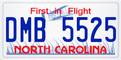NC license plate DMB5525