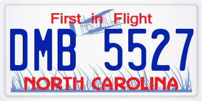 NC license plate DMB5527