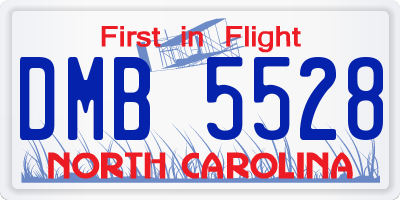 NC license plate DMB5528