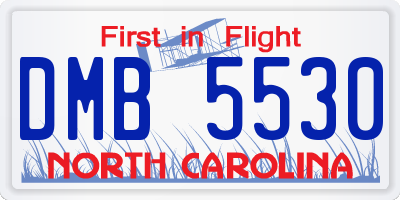 NC license plate DMB5530