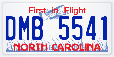 NC license plate DMB5541