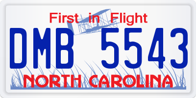 NC license plate DMB5543