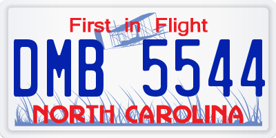 NC license plate DMB5544