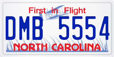 NC license plate DMB5554