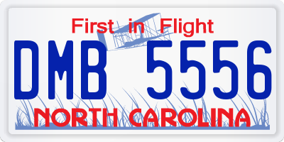 NC license plate DMB5556