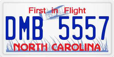 NC license plate DMB5557