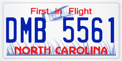 NC license plate DMB5561