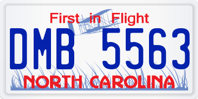 NC license plate DMB5563