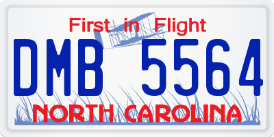NC license plate DMB5564