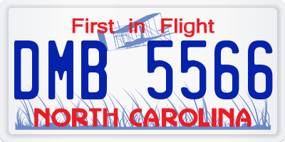 NC license plate DMB5566