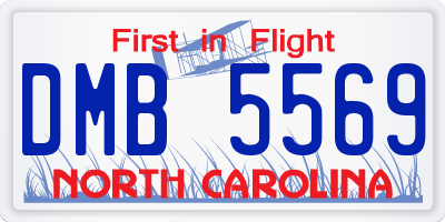 NC license plate DMB5569