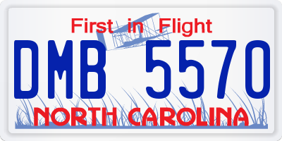 NC license plate DMB5570