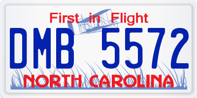 NC license plate DMB5572