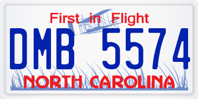 NC license plate DMB5574