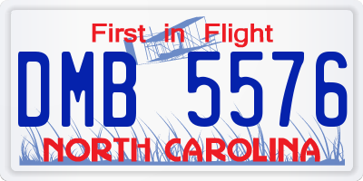 NC license plate DMB5576