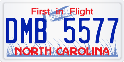 NC license plate DMB5577