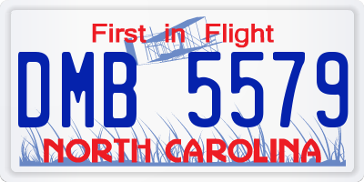 NC license plate DMB5579