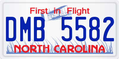 NC license plate DMB5582