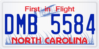 NC license plate DMB5584
