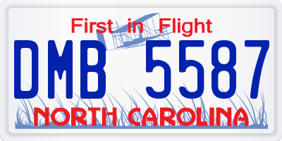 NC license plate DMB5587