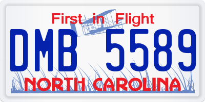 NC license plate DMB5589