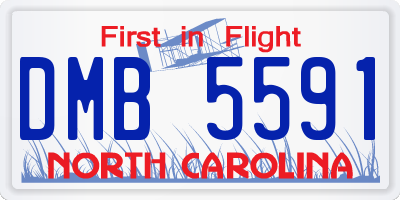 NC license plate DMB5591