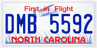 NC license plate DMB5592