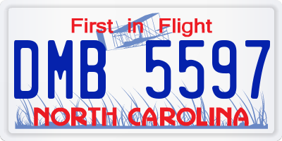 NC license plate DMB5597