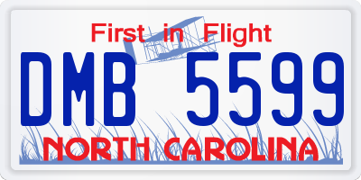 NC license plate DMB5599