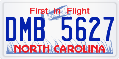 NC license plate DMB5627